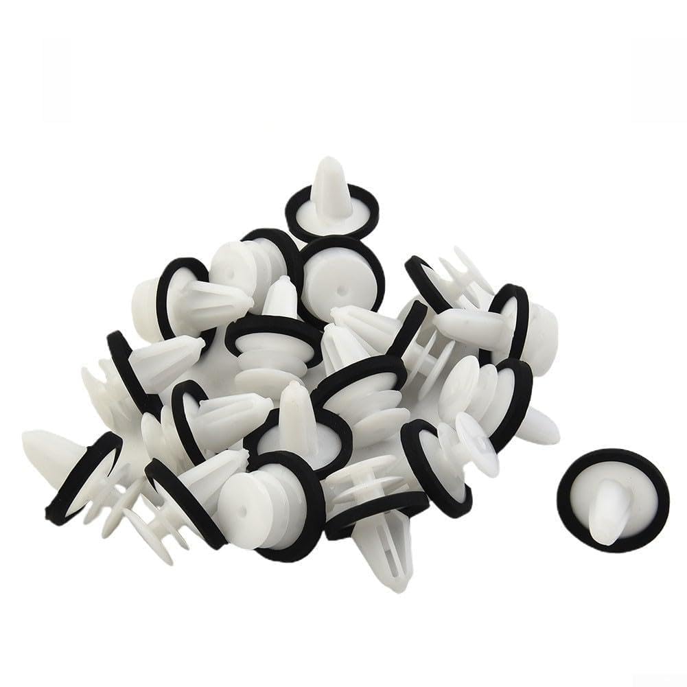 20 Pack White Door Trim Panel Clips With Sealer For Ford W713297-s300 Plastic Push Pin Retainers Fit Interior Door Cards And Fender Liners 16mm Top 22mm Bottom Head Diameter Direct Replacement Parts