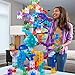 MindWare Q-BA-Maze Colossal Stunt Set - 270-Piece Maze Building Toys With 186 Cubes, 8 Light-Up Cubes, 8 Catchers, 40 Steel Marbles and More Ages 6 & Up
