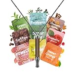 ASTOFLI Anxiety Breathing Necklace with Resistance: 9 Flavoured Pack Air Wooden Breathlace with Resistance Filter Natural Essential Oil Breath Quitgo Breathing Necklace Stress Anxiety Relief Chain