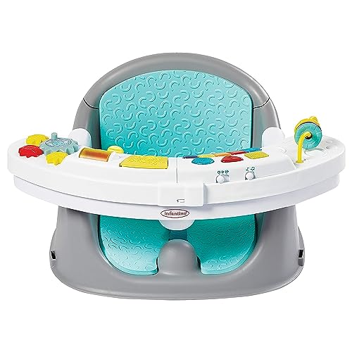 Image of Infantino Music & Lights 3-in-1 Discovery Seat and Booster - Convertible, Infant Activity and Feeding Seat with Electronic Piano for Sensory Exploration, for Babies and Toddlers, Teal