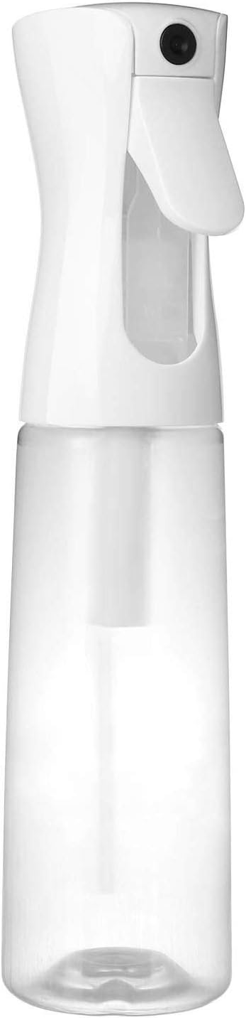 TOSERSPBE Continuous Spray Water Bottle for Curl Hair, 360 Fine Mist Salon Care Infinity, Plant Spritzer Mister, Barber Stylist Sprayers,10oz,White