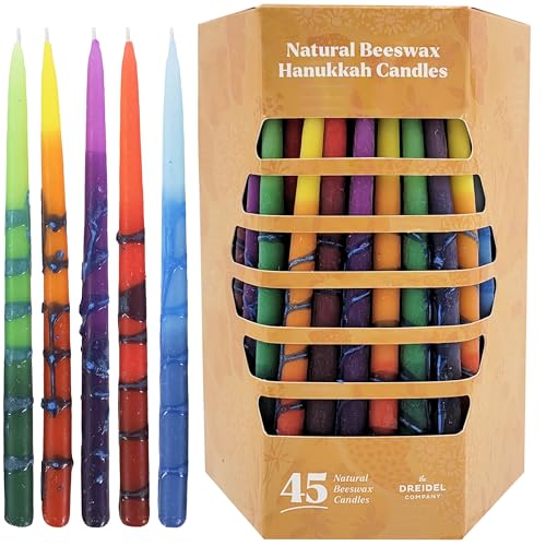 The Dreidel Company Dripless Hanukkah Candles Multicolored Beeswax cover