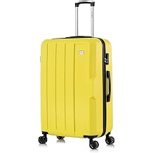 FLYMAX 24" Medium Suitcase 4 Wheel Lightweight Luggage Hard Shell ABS Travel Case Hold Check in Fits 15kg - 20kg Medium Size + 3 Digit Lock + Telescopic Handle 69 Litre Capacity