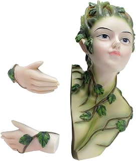 Garden Fairy Statue Outdoor Decor 8.3 Inch Resin Wood Nymph Hanging Ornament, Fantasy Fairy Garden Decorations for Yard Tree Patio, Unique Tree Hugger Sculpture for Garden Art