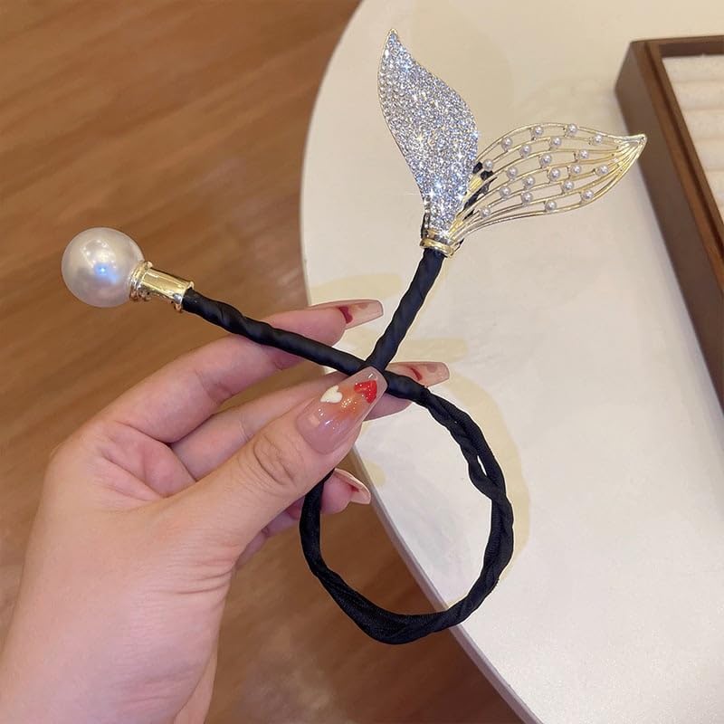 Miniatura 7 de Pinza para el pelo con flores de diamantes de imitación, elegante pinza para el cabello, máquina mágica para moños, moño de torsión francesa,
