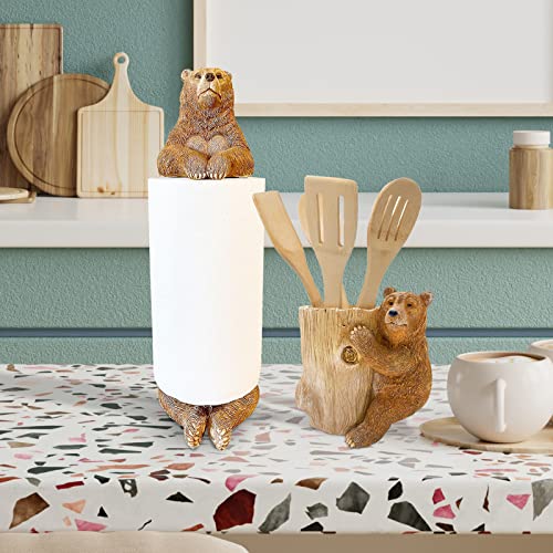 Brown Bear Paper Roll Holder - Freestanding Bathroom Or Kitchen Tissue Holder, Toilet Tissue/Paper Storage, Kitchen Or Bathroom Paper Storage #TOP4