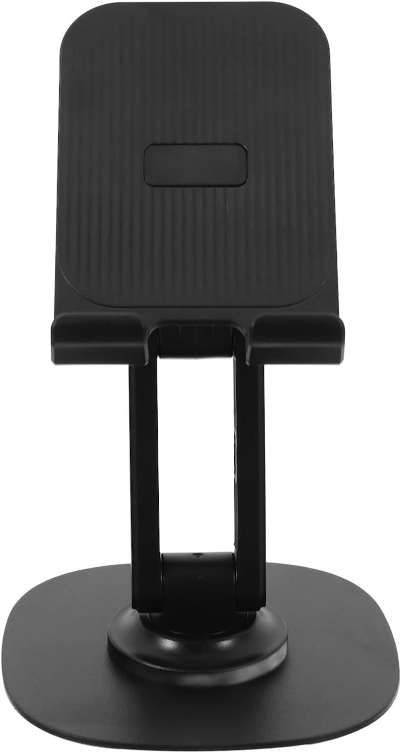 minkissy Rotatable 360° Desktop Smartphone Stand Foldable Phone Holder Stable Bracket for Home and Office Use Black