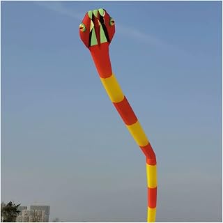 Kites Mollusc Snake New Mollusc Kite Inflatable Exhibition 55m Three-Dimensional Tail (Size : 55m red and Yellow)