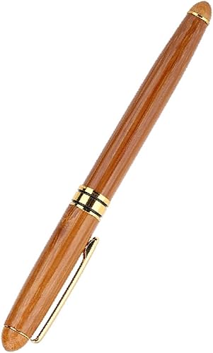 Vista 30 de Heayzoki Pluma estilográfica gótica, bolígrafos de caligrafía de lujo para escribir, pluma de tinta de madera de bambú elegante vintage, bolígrafo
