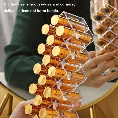 Rieoany 2 Stück Lippenstift Organizer, 32 Fächer Aufbewahrungsbox für Lippenstifte, Kosmetik Organizer für Schlafzimmer, Wohnzimmer und Schreibtisch, Modernes, Minimalistisches Design