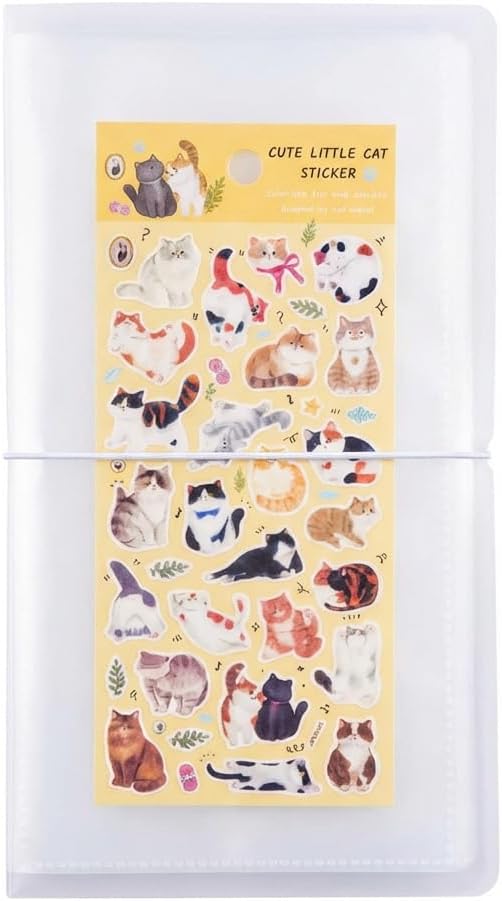 SHANGRLA Large Sticker Organizer Binder With 50 Clear Sleeves, 100 Pockets