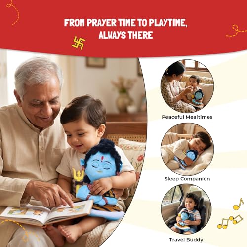 Image of Panda's Box Mantra Chanting Baby Shiva Soft Toys for Kids | Musical Stuffed Plush Toy for Girls & Boys | Non-Toxic, Safe | Best Birthday Gift for Newborn, Infants & Toddlers | Teddy Bear |Small 23 CM
