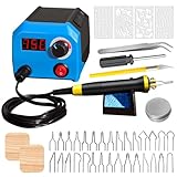 FIRElood LH55-1 wood burning kit,wood burning tool,digitally adjustable temperature wood burner kit,professional wood burner tool kit for adults beginners craft,pyrography pen (LH55-A pen)