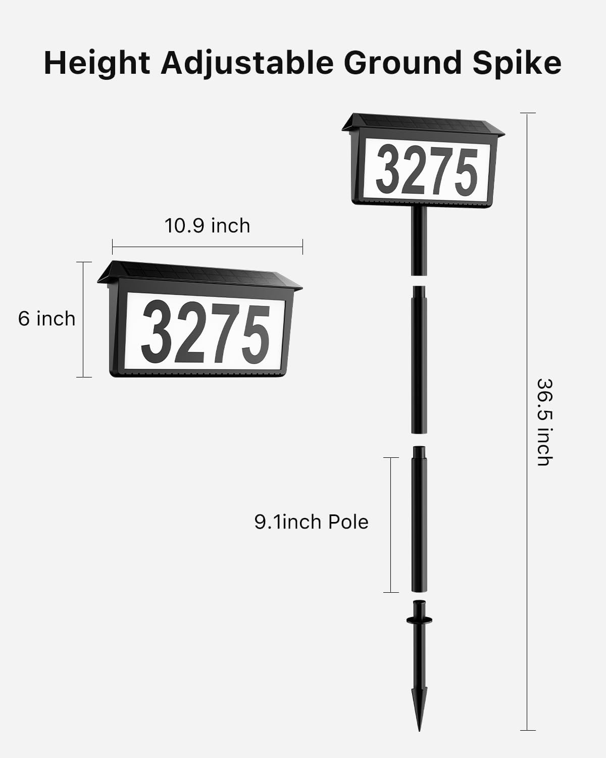 Solar House Numbers and Solar LED Illuminated Numbers Bundle