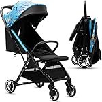 Royal Baby Leichter Kinderwagen mit kompakter Falte, Kleinkind Reise Kinderwagen für Flugzeug freundlich, Kleinkind Regenschirm Kinderwagen mit übergroßem Baldachin mit Sonnenblende, blau