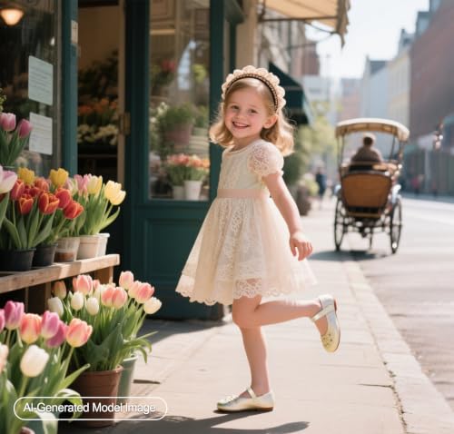 Image of PHIRAMIN Toddler Flower Girl Glitter Dress Shoes Little Girl Ballet Flats Bow Wedding Party