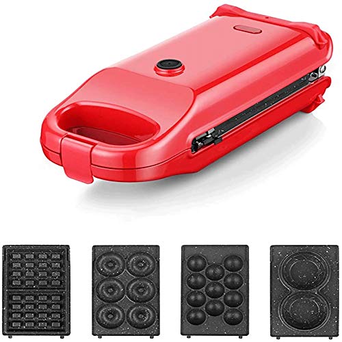 Lamyanran Waffeleisen sandwichmaker Premium 4 in 1 Sandwich, Panini Maker Und belgische Waffel-Hersteller 700W…