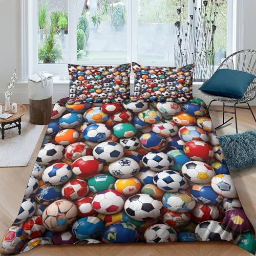 Funda nórdica fútbol hipoalergénica lavable para evitar manchas en cama niños 2