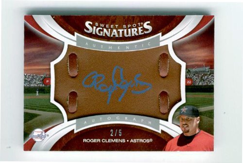 VERY RARE! 2006 Upper Deck Sweet Spot Signatures Roger Clemens Autographed Glove Blue Ink Limited Edition #2 of 5