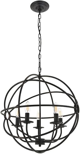 Miniatura 3 de Elegant Lighting Living District Octavia 5 - Colgante marrón oscuro claro