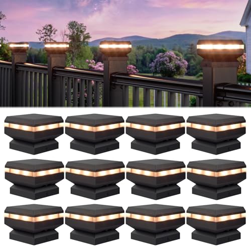 Egadis Solar Post Cap Lights for 2.56 in. x 2.56 in. Posts 12 Pack
