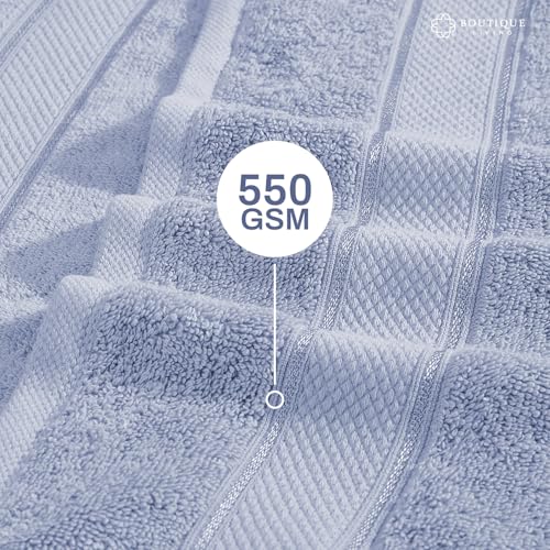 Image of BOUTIQUE LIVING Luxe Loom 100% Cotton 550 GSM Light Blue Hand Towels - Pack of 2