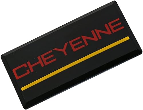 Miniatura 3 de SSDD 2 emblemas de cabina Cheyenne de repuesto para pilar de techo lateral Chevrolet 88-94 (rojoamarillo) (CH-CHEYENNE)