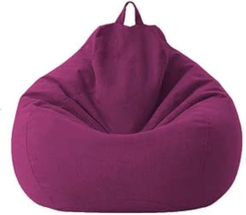 Miniatura 5 de Koolouispoper Funda de sofá Puff Gigante Sillas sin relleno de tela de lino, puf, puf puff puf puf puff (27.6 x 31.5 in, funda de sofá gris)