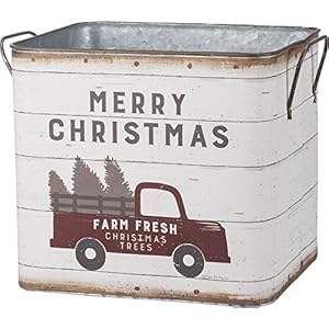 Primitives by Kathy 39896 Farmhouse Tin Buckets Farm Fresh Christmas Trees