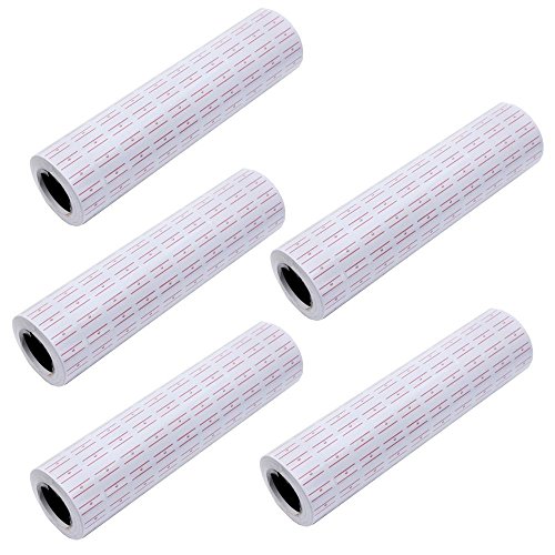 25000 White Price Tag Label W/ Red Lines for MX-5500 Price Tag Gun