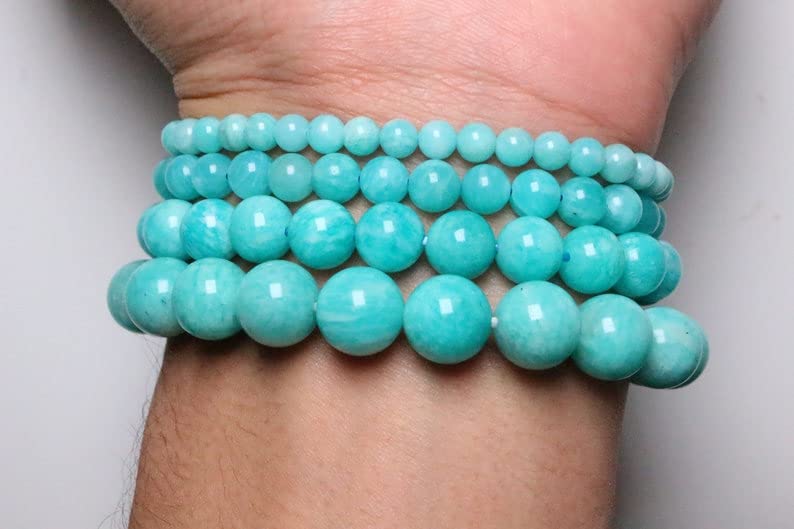 Bracelet d'empilement amazonite véritable soulagement stress