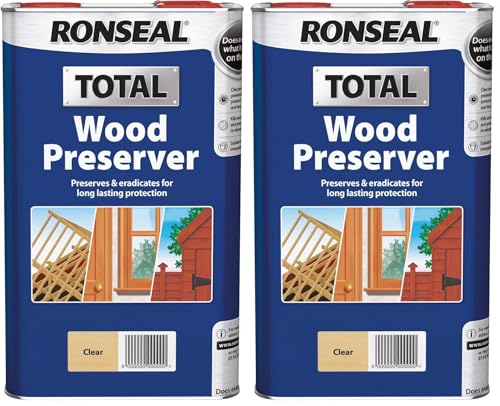 Image of Ronseal RSLWPCL5L 5 Litre Total Wood Preserver - Clear (Pack of 2)