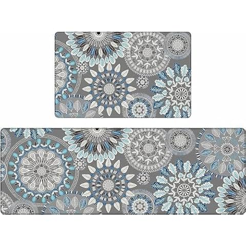 UVCDE Floral Kitchen Mats Set Cover