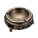 Vintage Metal Ashtray with Embossed Flower for Outdoor & Indoor Use
