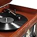 Victrola Aviator 8-in-1 Bluetooth Record Player & Multimedia Center with Built-in Stereo Speakers - 3-Speed Turntable, Vinyl to MP3 Recording, Wireless Music Streaming, Mahogany