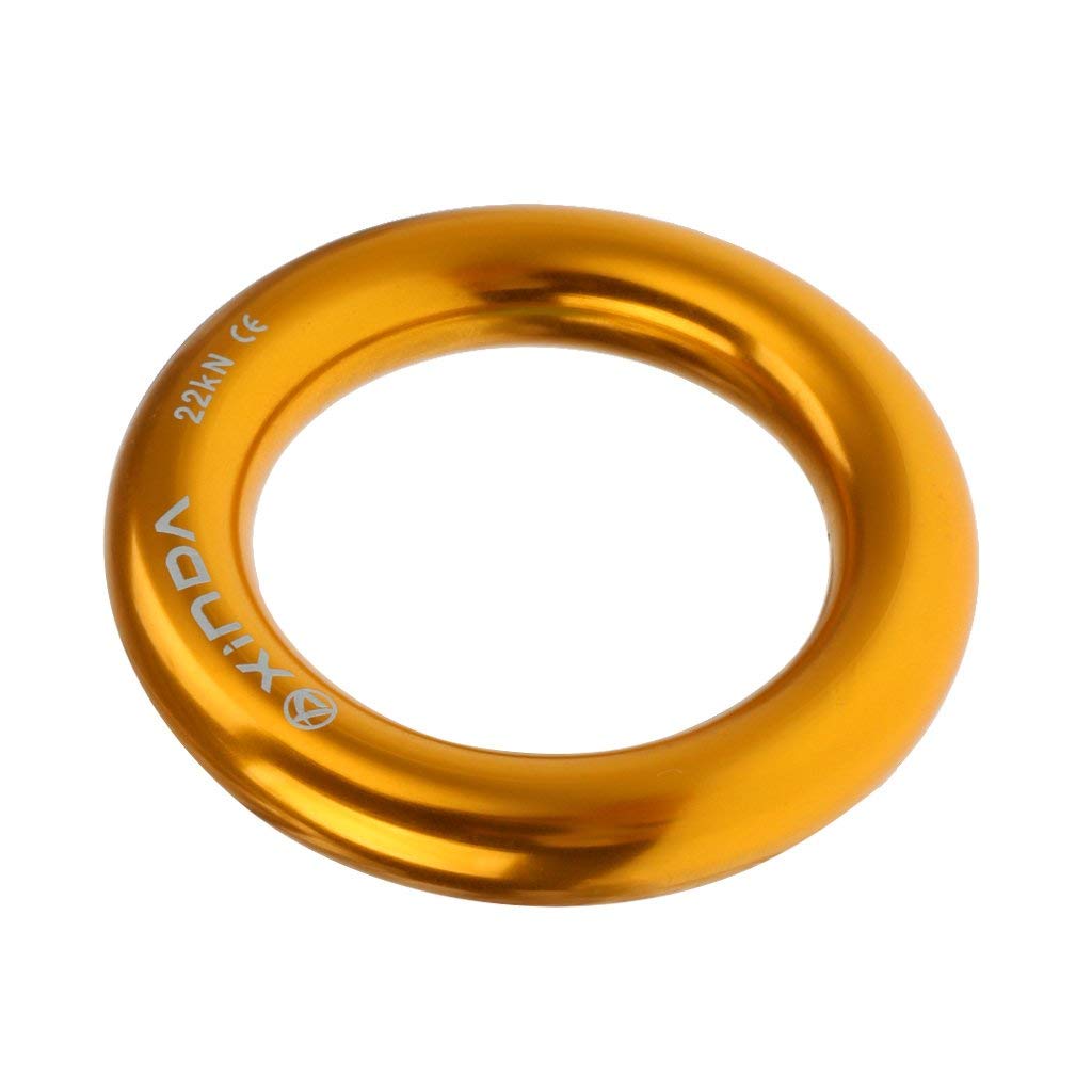 Heavy Duty 22 KN Rappel Ring Rappelling Bail-Out osłona osłona linowa złącze do wspinaczki na drzewie arborystyczny hamak oprawa złota