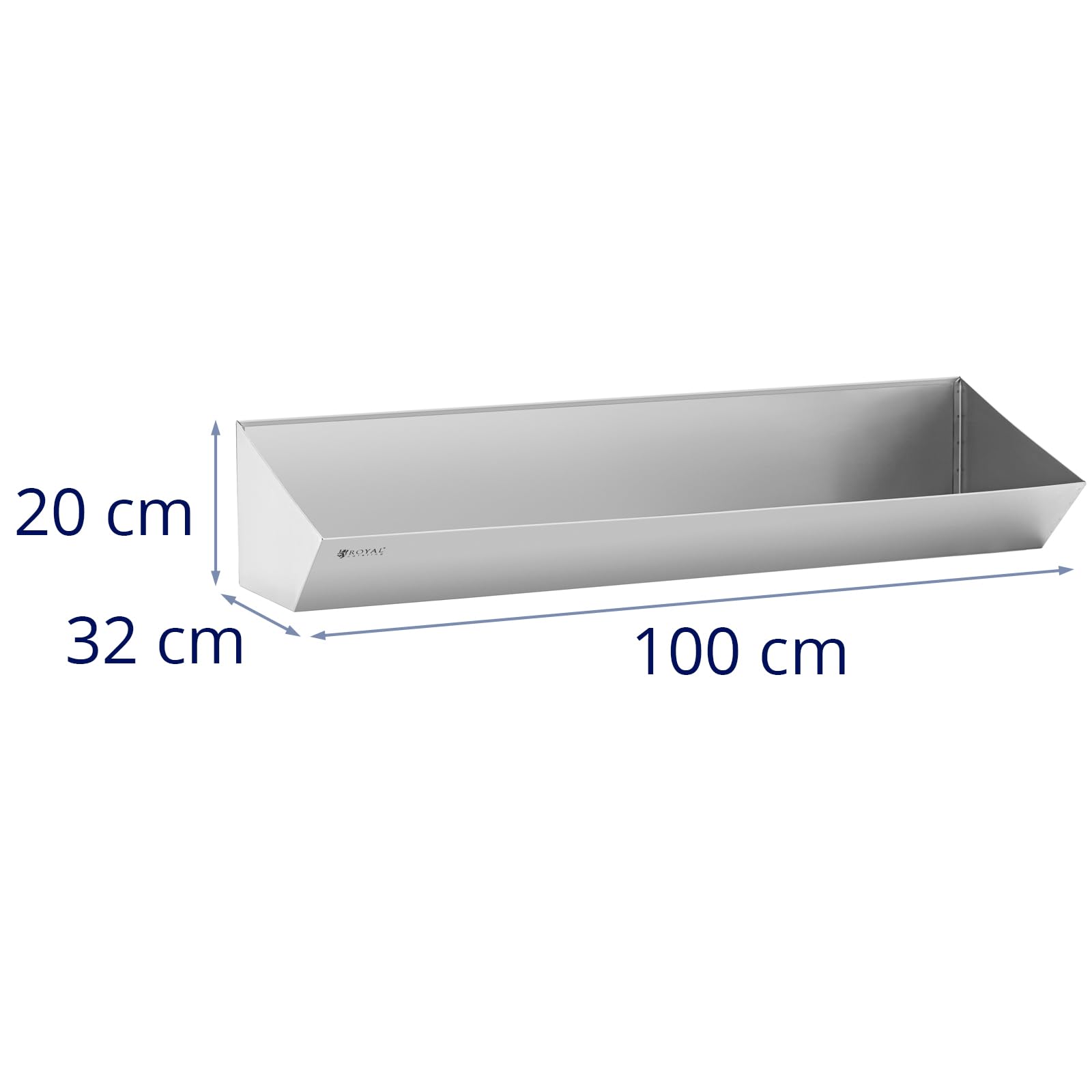 Royal Catering RCFT-1000 Bac à frites - inox - 100 x 30 cm - compatible lave-vaisselle - Royal Catering Bac de salage Réserve-frites inox