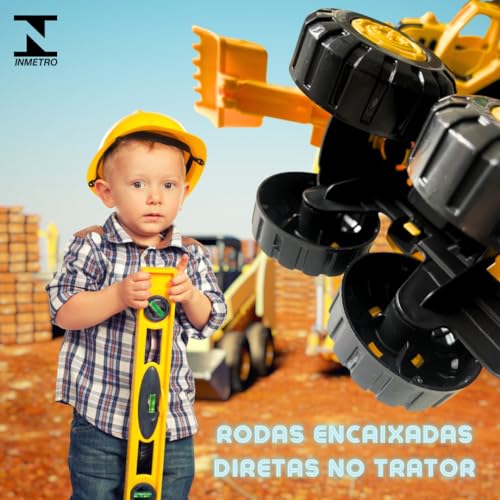 Brinquedo Trator Retroescavadeira Articulado 30Cm