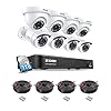 ZOSI 1080P Home Security Camera System, 5MP Lite 8 Channel CCTV DVR Recorder with Hard Drive 1TB and 8 x 1080p Weatherproof Bullet Dome Camera Outdoor Indoor