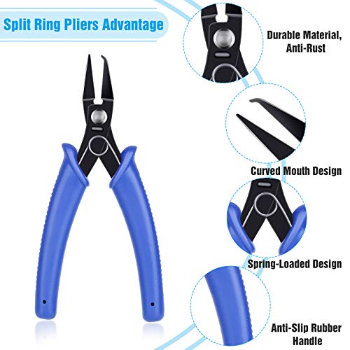 image for Split Ring Pliers for Jewelry Making, Evatage 2Pcs Jump Ring Opening P