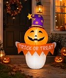 2FT Halloween Inflatable Pumpkin with Built-in LED Lights, Self-Inflating Outdoor Yard Decor for Porch Balcony Apartment Indoor Use, Festive Holiday Decoration for Home & Party