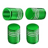 Tire Valve Stem Caps, Durable Aluminium Alloy Tire Valve Cap Set Stem Covers Compatible With Cars Trucks Motorcycles Bikes(Style B - Green)