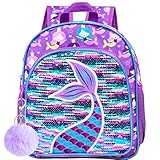 Toddler Backpack for Girls and Boys, Kids Preschool Bookbag, Mermaid 02, 1 Count (Pack of 1)