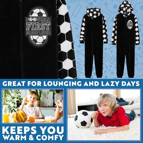 Get Trend One Piece Pajamas for Boys, Teens Fleece Loungewear Soft Jumpsuit Sleepwear Cozy Nightwear Gifts for Boys - Image 4