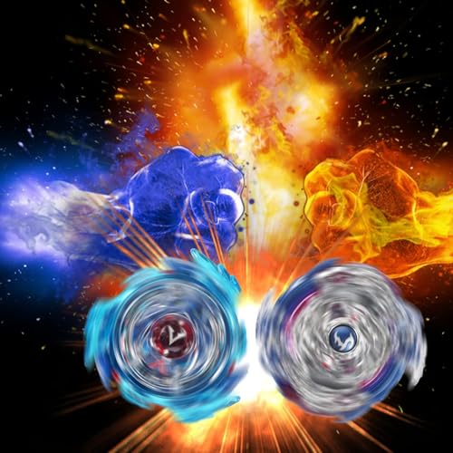 4Piece Gyro Burst Starter Set,Battle Spinner Burst,3D Fusion Modell Metall Masters Beschleunigungslauncher Speed Kreisel mit Basis-Arena für Kindertag, Ostern, Weihnachten, Geburtstag