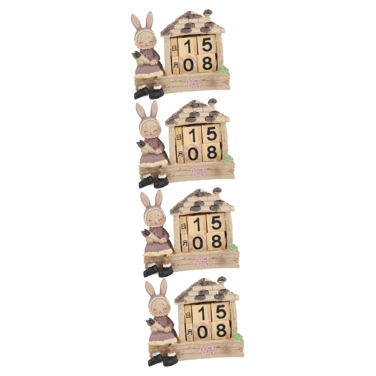 4 pezzi Calendario Decorazioni per la tavola di nozze Blocchi di data in legno Blocchi per il conto alla rovescia Decorazioni per il tavolo di Natale Decorazioni in legno Decorazioni per la tavola da