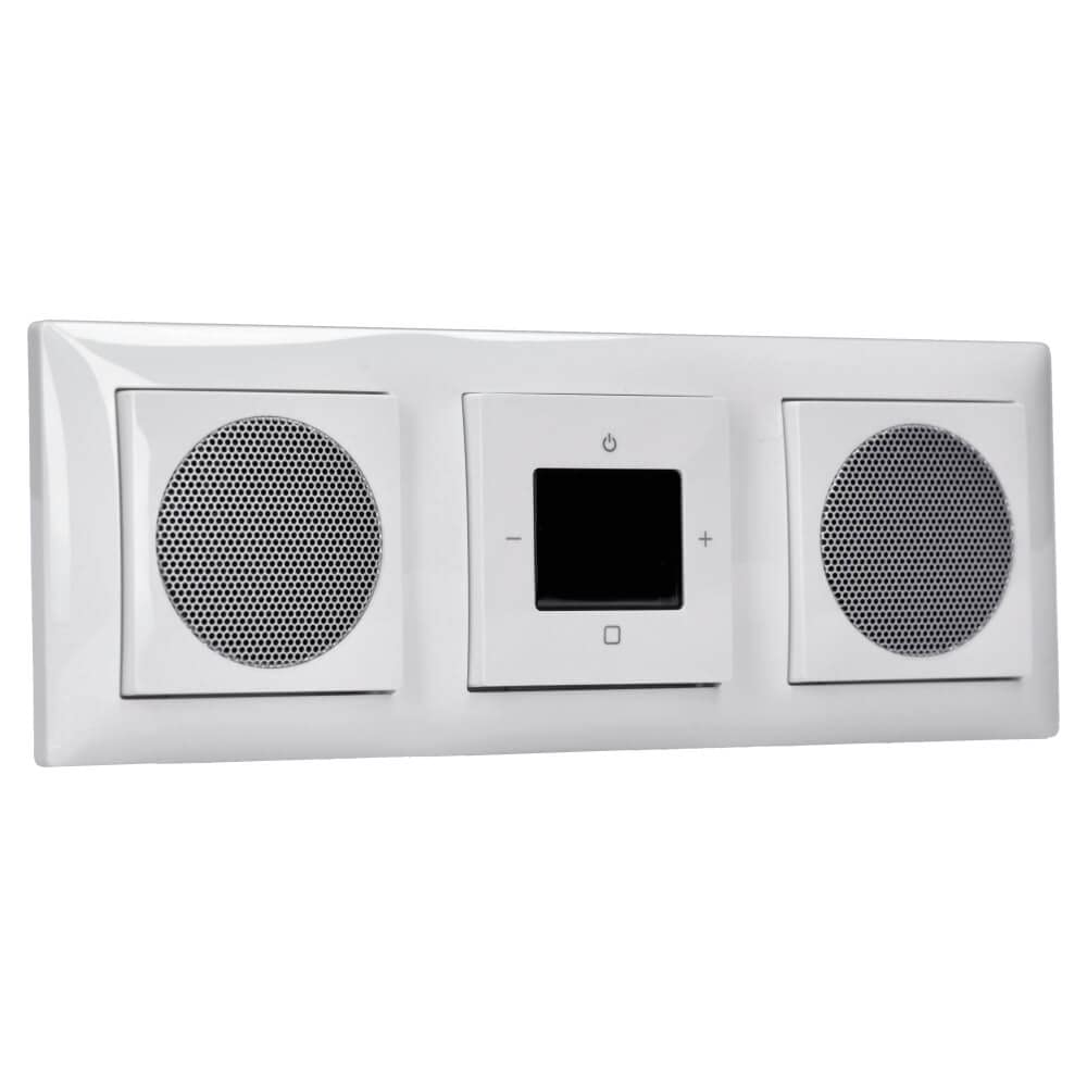 Busch Jäger 8217 U (8217U) Radio Bluetooth encastrable Balance SI (très élégant) Kit complet // Unité radio + 2 haut-parleurs + cadre triple 1723-914 + caches