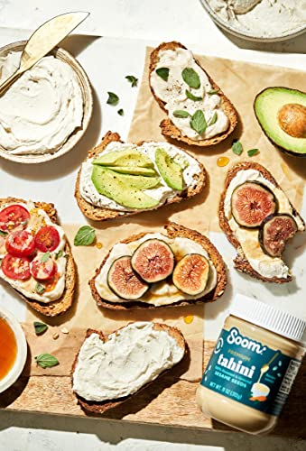 Soom Foods Single-Source Pure Ground Sesame Tahini Paste 11Oz (2 Pack) | Silky Smooth Texture In Hummus, Dips, Salad Dressings | Vegan, Nut-Free, Gluten-Free #TOP6