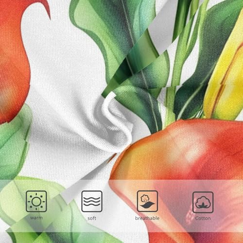 Orange Floral Calla Lilies Green Leaves Cute Panties Girl Toddler Girls Underwear Cotton Artistic Briefs Undies Kids 2t3