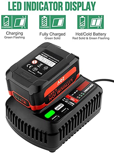 image for Gonocop CMCB104 V20 Battery Fast Charger Replacement for Craftsman V20